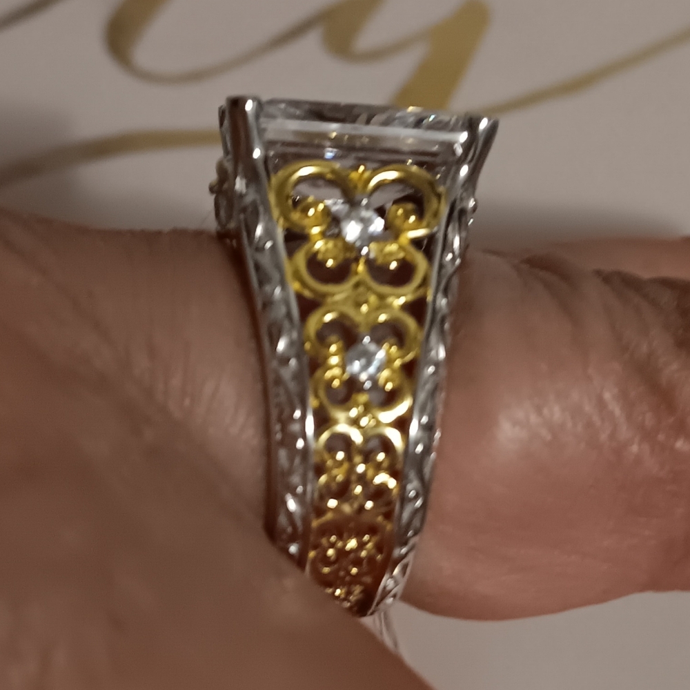 COCKTAIL RING 18K YELLOW GOLD OVER STERLING SILVER SIZE… - Picture 8 of 12